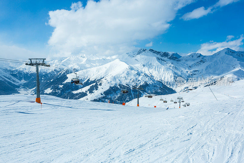 冬季滑雪胜地Mayrhofen, Tirol，奥地利